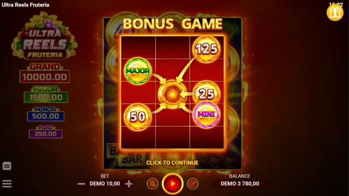 Ultra Reels Fruteria – Hold and Win kambario paleidimas